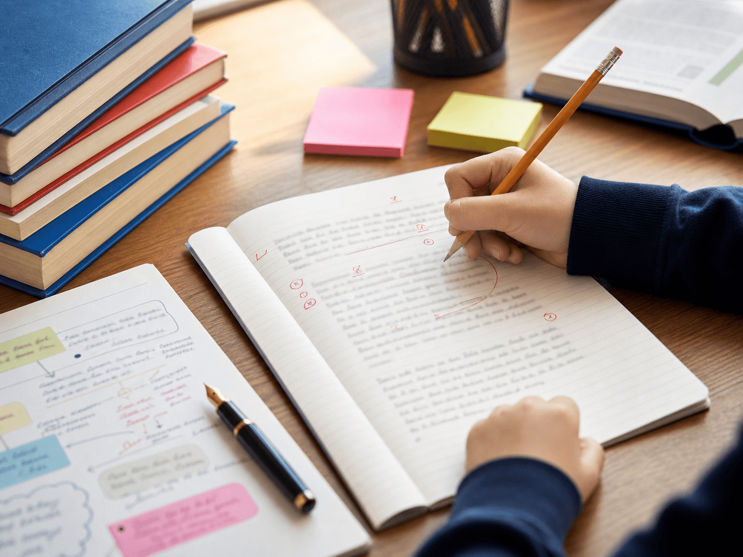 차분히 생각하는 시간을 보여주는 Writing 수업 이미지